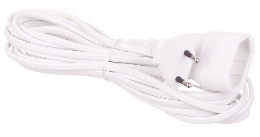 Förlängningssladd, 1 uttag, 5m, vit, IP20, 230V